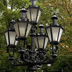 Europe, Estonia, Tallinn. Street lamp detail