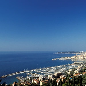 Europe, France, Cote D Azur, Menton. Town view