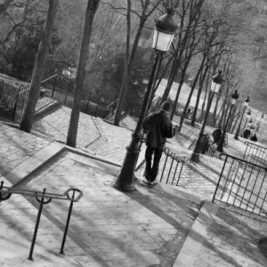 Europe, France, Paris, Montmartre: Morning on the Staircase to Montmartre (rue Foyatier) Europe, France, Paris, Montmartre: Morning on the Staircase to Montmartre (rue Foyatier)