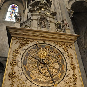 Europe, France, Rhone-Alpes, Lyon. Lyon astronomical clock, Cathedrale Saint-Jean-Baptiste