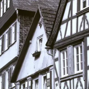 Europe, Germany, Rhineland, Pfalz, Bacharach. Half timbered buildings Europe, Germany, Rhineland, Pfalz, Bacharach. Half timbered buildings