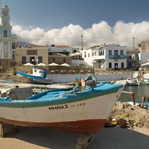 Europe, Greece, Kasos, Fry: harbour known as Bouka with small fishing fleet