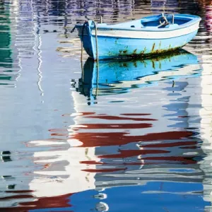Mykonos Hora Fishing Boat Reflection Print Mykonos Hora Fishing Boat Reflection Print