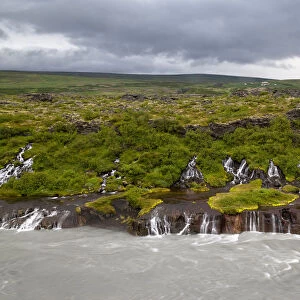 Europe, Iceland, West Iceland, Borgarfjordur, Hraunfossar Falls, Hvita River, White