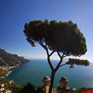 Europe; Italy; Amalfi Coastline; Ravello; View of the Amalfi Coast from Villa Rufolo in Ravello