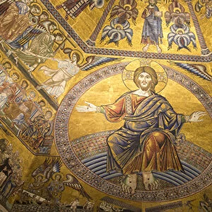 Europe, Italy, Florence. Baptistery ceiling Byzantine mosaic art