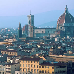 Europe, Italy, Florence. Cityscape with The Duomo dominating the skyline