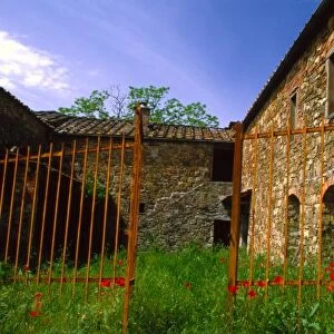 Europe, Italy, Tuscany, abandoned villa in vinyard