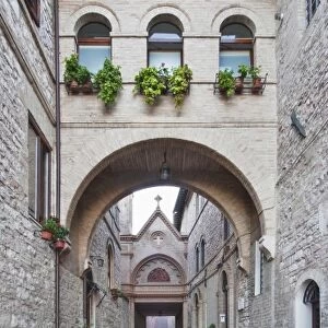 Europe, Italy, Umbria, Assisi, Alley in Historic District