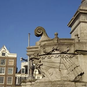 Europe, The Netherlands (aka Holland), Amsterdam. Canal bridge, detail