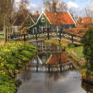 Europe; Netherlands; Zaandam; Traditional architecture in Zaanse Schans Museum. Zaandam Europe; Netherlands; Zaandam; Traditional architecture in Zaanse Schans Museum. Zaandam