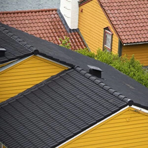 Europe, Norway, Bergen. Roofs of Bergen