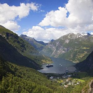 Europe, Norway, Geiranger. View of Geiranger Fjord