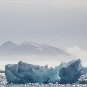 Europe, Norway, Svalbard. Backlit blue glacial ice Europe, Norway, Svalbard. Backlit blue glacial ice