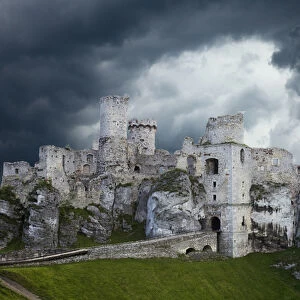 Europe, Poland. Composite of Ogrodzieniec Castle