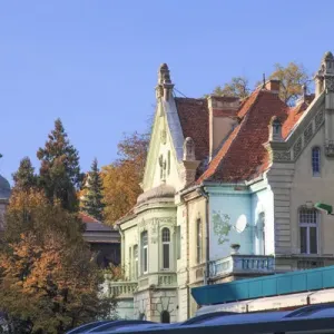 Europe, Romania, Brasov, Council Square, Piata Sfatului ornamental decorated buildings