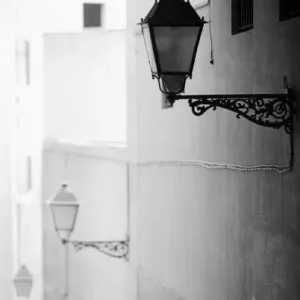 Europe, Spain, Mallorca. Streelights, Palma Europe, Spain, Mallorca. Streelights, Palma