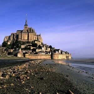 Famous Le Mont St. Michel Island Fortress in Normandy France