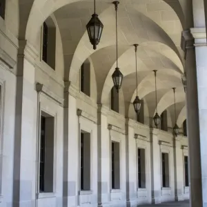 Federal Triangle archway hall in Washington D. C