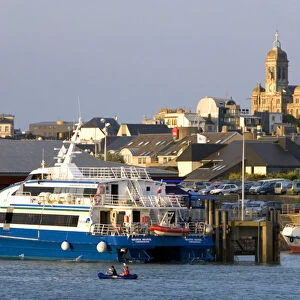 Ferry boats docked in The Harbor of Granville in the department of Manche, France