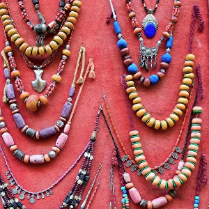Fes, Morocco. Hand made tribal necklaces for sale
