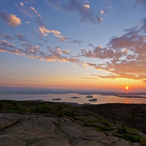 The first sunlight to strike the eastern USA from Cadillac Mountain in Acadia National Park