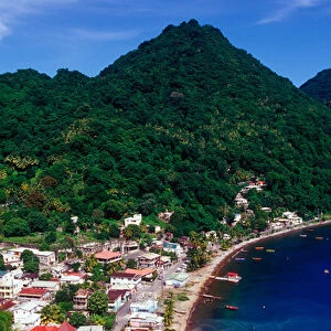 Fishing village of Soufriere, Southern Coast, Dominica, Caribbean