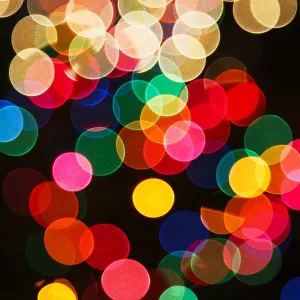 Out of focus pattern of Christmas lights