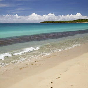 Footprints in sand on Natadola Beach, Coral Coast, Viti Levu, Fiji, South Pacific
