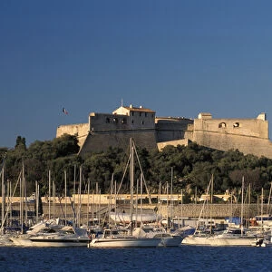France, Cote d Azur, Antibes. Harbour and Fort Carre