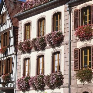 France, Haut-Rhin, Alsace Region, Alsatian Wine Route, Bergheim, town detail