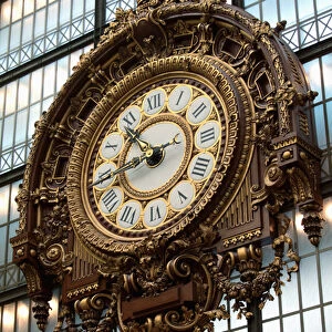France. Paris. The clock in the main exhibition hall of Musee d Orsay(Orsay Museum)
