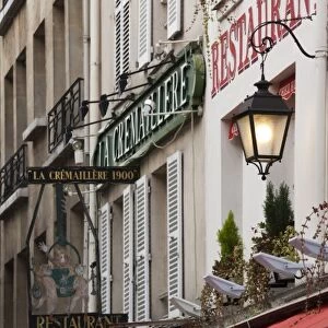 France, Paris, Montmartre, cafe signs