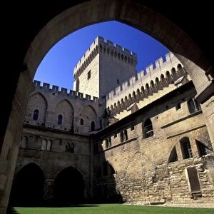 France, Provence, Vaucluse, Avignon. Palais des Papes, courtyard view