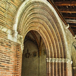 France, Toulouse. Church of the Jacobins arched entrance to the courtyard