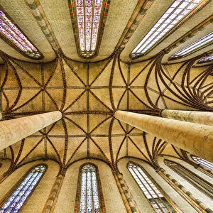 France, Toulouse. Church of the Jacobins vaulted ceiling