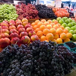 Fresh fruit on display at the Pike Place Market in downtown Seattle, Washington