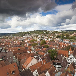 Germany, Baden-Wurttemburg, Tubingen, elevated town view