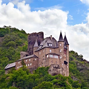 Germany, Sankt Goarshausen, Sankt Goarshausen Castle on the Rhine River, Katz castle