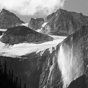 Glacial Waterfall, Rocky Mountains, Moraine Lake Area, Banff National Park, Alberta