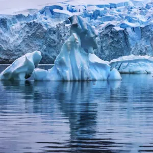 Glacier, Paradise Bay, Skontorp Cove, Antarctica. Glacier is blue because air is squeezed