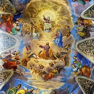 God Jesus Mary Fresco Basilica San Giacomo In Augusta Church, Rome, Italy