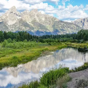Grand Teton National Park, Wyoming, USA. Scenic view of Grand Tetons mountain range