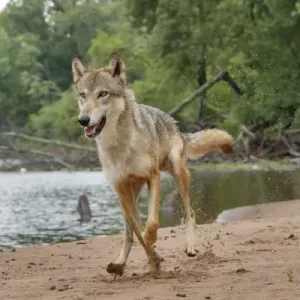 Gray Wolf Running Print - Minnesota Landscape