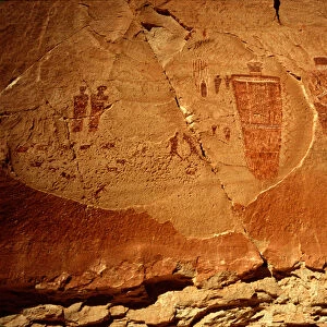 Great Gallery Close-up of large figure pictographs, Horseshoe Canyon, Canyonlands