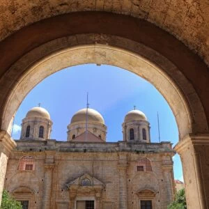 Greece, Crete, Archway into Monastery near Chania