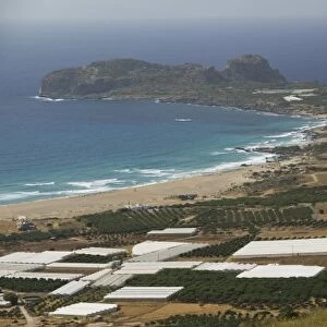 GREECE, CRETE, Hania Province, Falasarna: Greenhouses on the Western Crete Coast