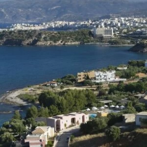 GREECE, CRETE, Lasithi Province, Agios Nikolaos: Tourist Hotel Area / Late Afternoon
