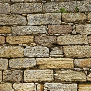 Greece, Crete, Palace of Knossos. Brick wall of palace. Credit as
