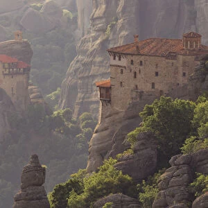 Greece, Meteora. Isolated monasteries on cliffs